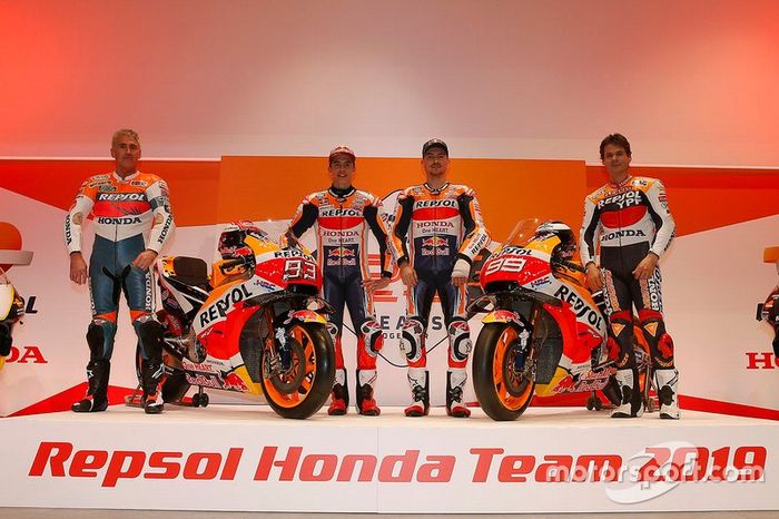 Mick Doohan, Alex Criville, Marc Márquez y Jorge Lorenzo, Repsol Honda Team

