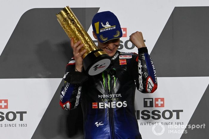 Podio: ganador de la carrera Fabio Quartararo, Yamaha Factory Racing