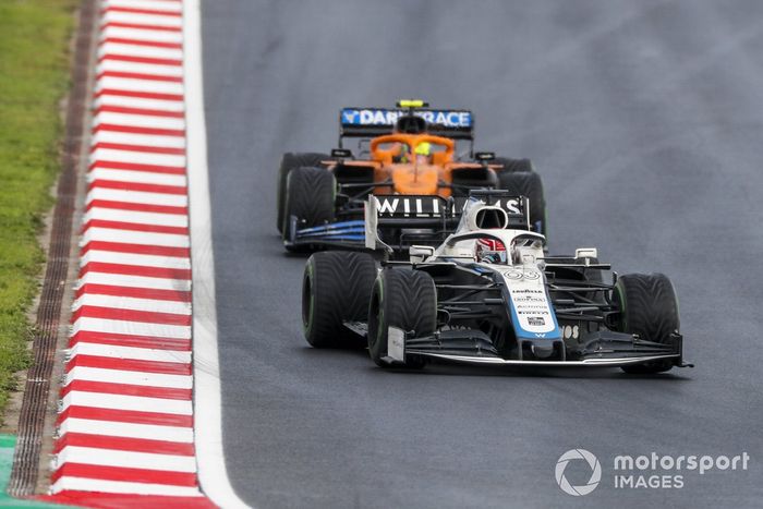 George Russell, Williams FW43, Lando Norris, McLaren MCL35