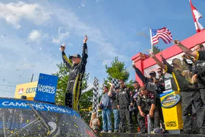 Race winner Justin Haley, GMS Racing, Chevrolet Silverado Fraternal Order Of Eagles