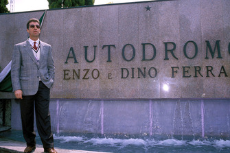 Imola 1989, Piero Ferrari in front of the monument for his father Enzo and his brother Dino Ferrari