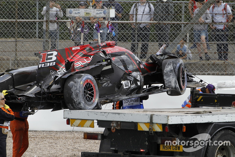 Разбитый автомобиль Rebellion R13 (№1) Бруно Сенны, Андре Лоттерера и Нила Джани, Rebellion Racing