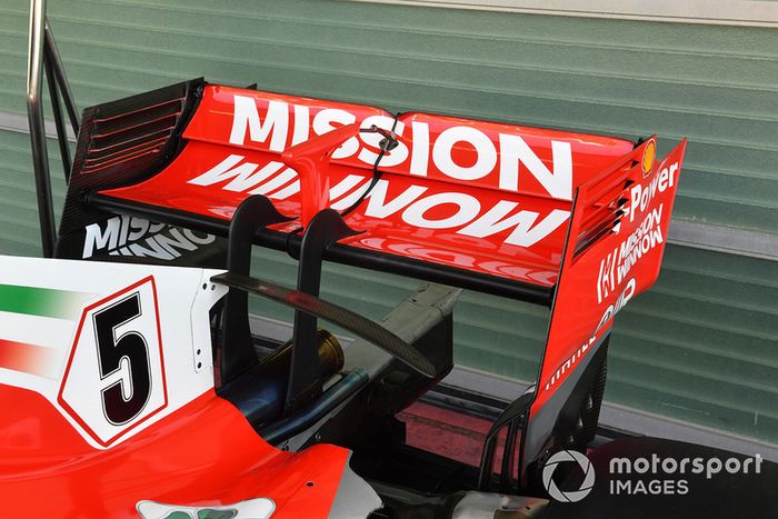 Ferrari SF71H detalle del alerón trasero
