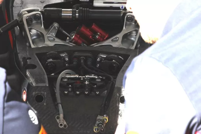 Détail de l'avant de la Red Bull Racing RB16
