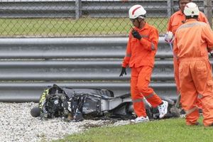 Moto de Raúl Fernández, Trackhouse Racing, accidente