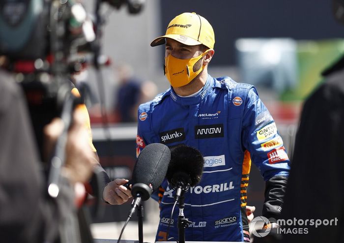 Daniel Ricciardo, McLaren, is interviewed after Qualifying