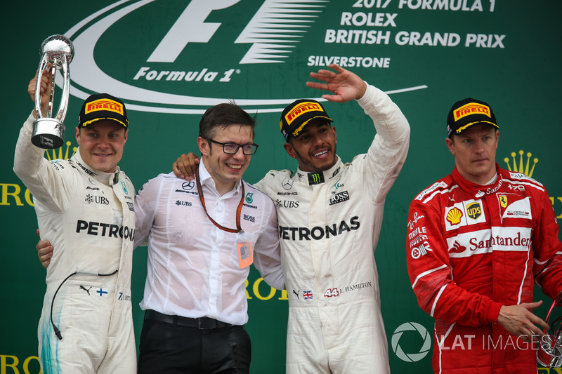 Podium: 1. Lewis Hamilton, Mercedes AMG F1; 2. Valtteri Bottas, Mercedes AMG F1; 3. Kimi Raikkonen, 