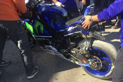 Bike von Valentino Rossi, Yamaha Factory Racing, nach Sturz