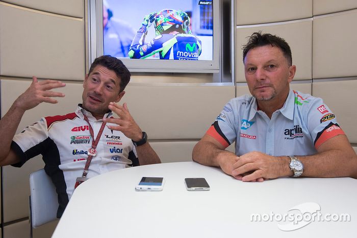 Lucio Cecchinello, Team LCR Honda director del equipo y Fausto Gresini, Aprilia Gresini Racing Team 