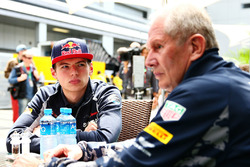 Dr Helmut Marko, Red Bull Racing Team Consultant with Max Verstappen, Scuderia Toro Rosso