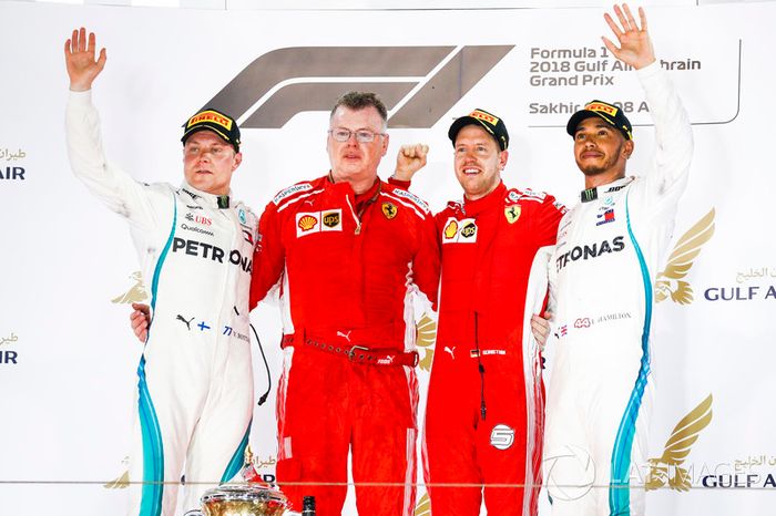 2018: 1. Sebastian Vettel, 2. Valtteri Bottas, 3. Lewis Hamilton