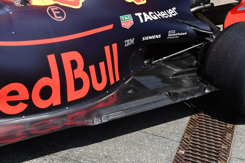 Red Bull Racing RB14 detalle del piso trasero