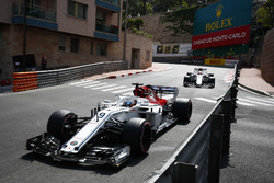 Marcus Ericsson, Sauber C37, leads Charles Leclerc, Sauber C37