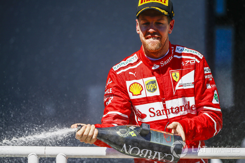 Podium: winner Sebastian Vettel, Ferrari