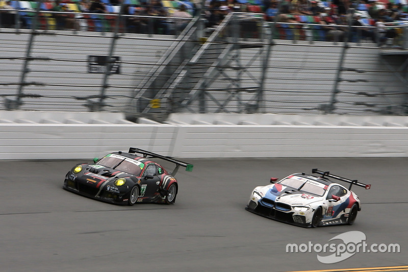 #73 Park Place Motorsports Porsche GT3 R: Patrick Lindsey, Jörg Bergmeister, Timothy Pappas, Norbert Siedler, #24 BMW Team RLL BMW M8 GTE: Jesse Krohn, John Edwards, Nicky Catsburg, Augusto Farfus