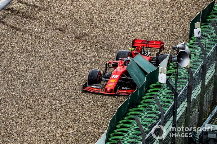 Choque de Charles Leclerc, Ferrari SF90 lo deja fuera de la carrera
