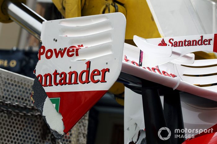 El coche de Fernando Alonso, Ferrari F10 tras su accidente en Mónaco 2010