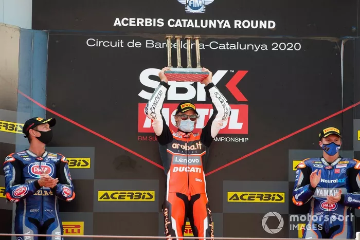 Michael van Der Mark, Pata Yamaha, Chaz Davies, ARUBA.IT Racing Ducati, Garrett Gerloff, GRT Yamaha