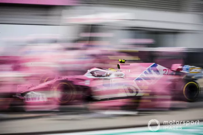 Nico Hulkenberg, Racing Point RP20, pit stop