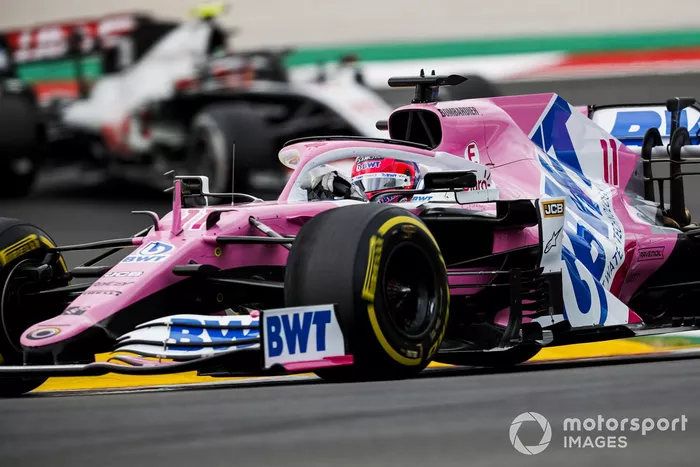 Sergio Pérez, Racing Point RP20, Kevin Magnussen, Haas VF-20