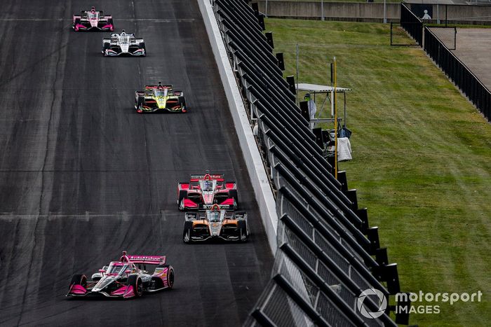 Alexander Rossi, Andretti Autosport Honda, Patricio O'Ward, Arrow McLaren SP Chevrolet, Alex Palou,  Dale Coyne Racing with Team Goh Honda
