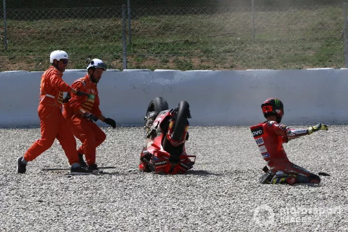 Francesco Bagnaia, chute de l'équipe Ducati