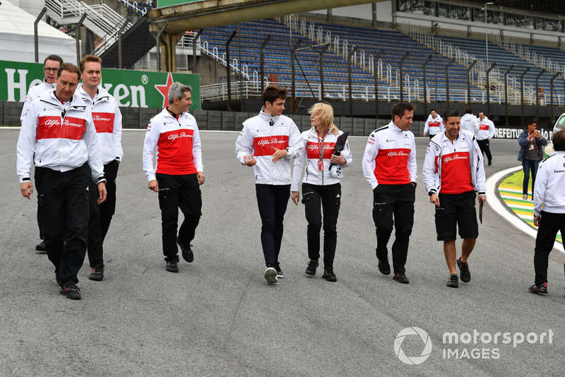 Charles Leclerc, Sauber walks the track