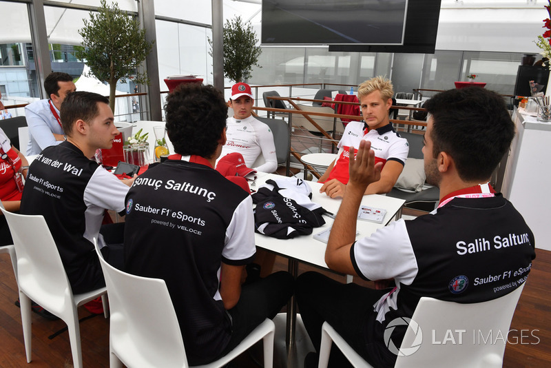 Charles Leclerc, Sauber and Marcus Ericsson, Sauber with Sauber eSports drivers