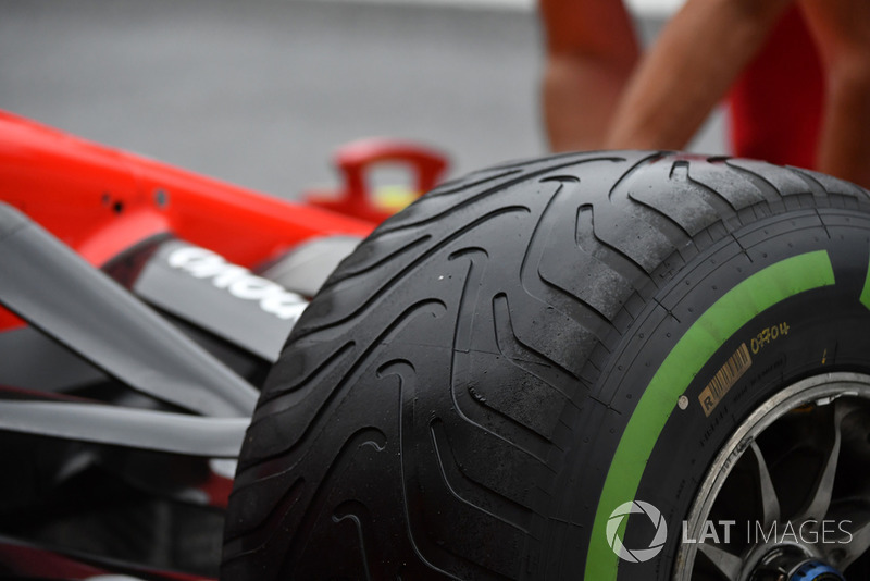 Ferrari SF71H wet weather Pirelli tyre