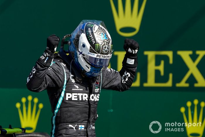 Valtteri Bottas, Mercedes AMG F1, celebra en después de ganar la carrera