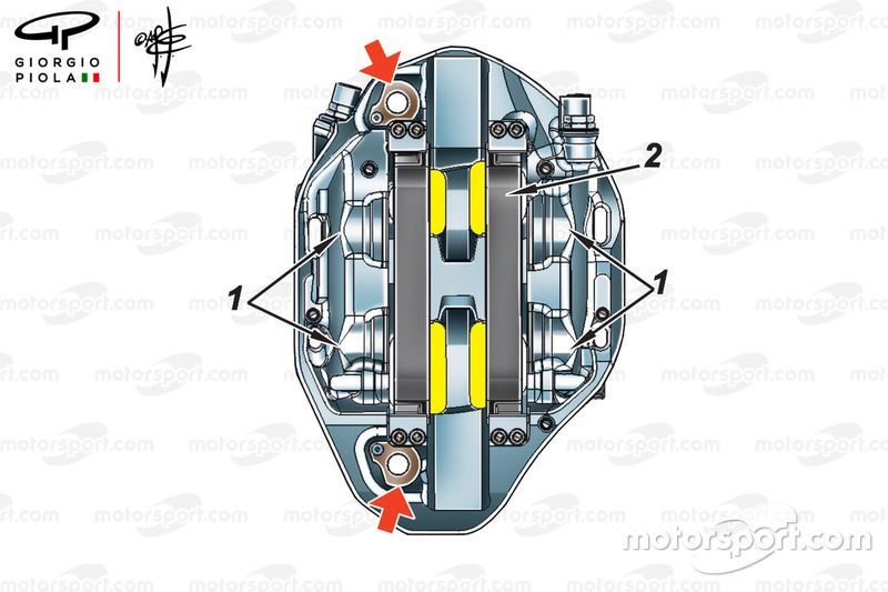 Pinza dei freni Brembo a 5 pistoni