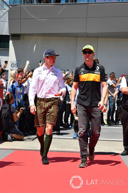 Max Verstappen, Red Bull Racing ve Nico Hulkenberg, Renault Sport F1 Team