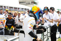 Fernando Alonso, McLaren, on the grid