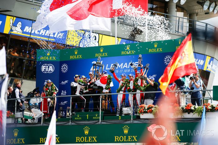 Podio: Sébastien Buemi, Kazuki Nakajima, Fernando Alonso, Toyota Gazoo Racing, Mike Conway, Kamui Kobayashi, Jose Maria Lopez, Mathias Beche, Gustavo Menezes, Thomas Laurent, Rebellion Racing