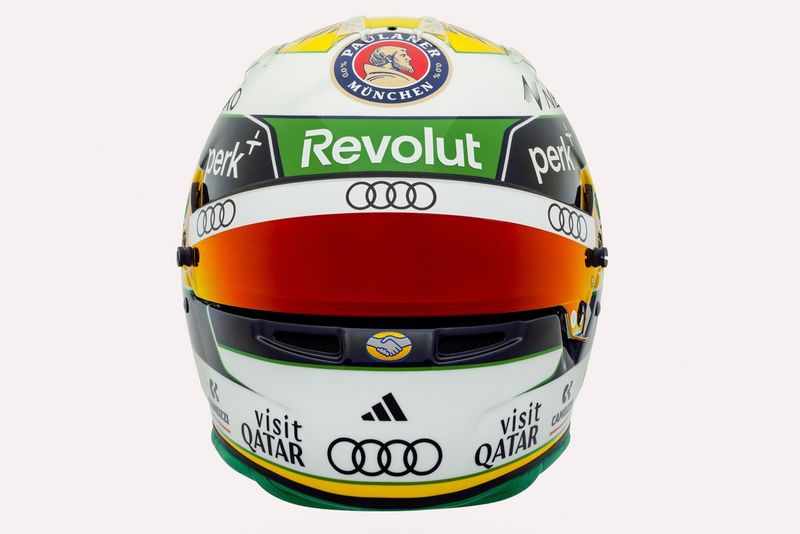 Casco di Gabriel Bortoleto, team Audi F1
