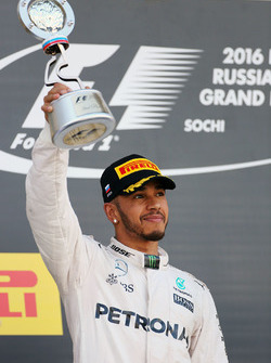Podium: second place Lewis Hamilton, Mercedes AMG F1 Team