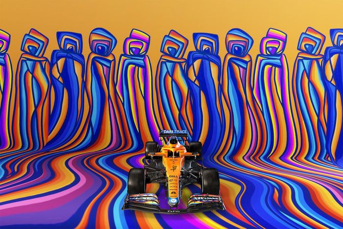 Decoración del McLaren MCL35M en el GP de Abu Dhabi