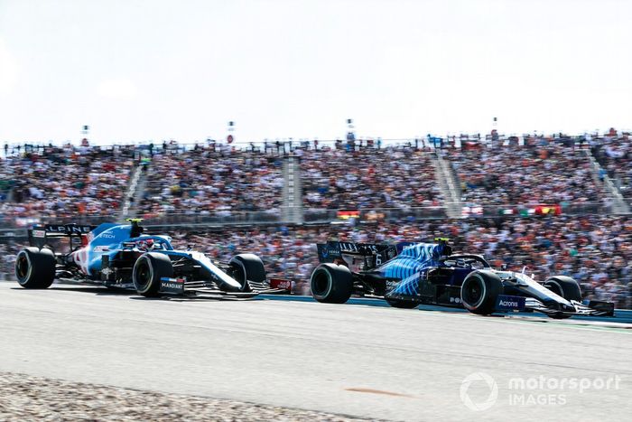 Nicholas Latifi, Williams FW43B, Esteban Ocon, Alpine A521