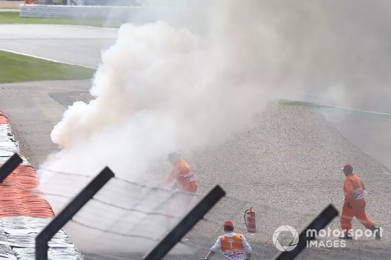 Andrea Dovizioso, Ducati Team bike in flames
