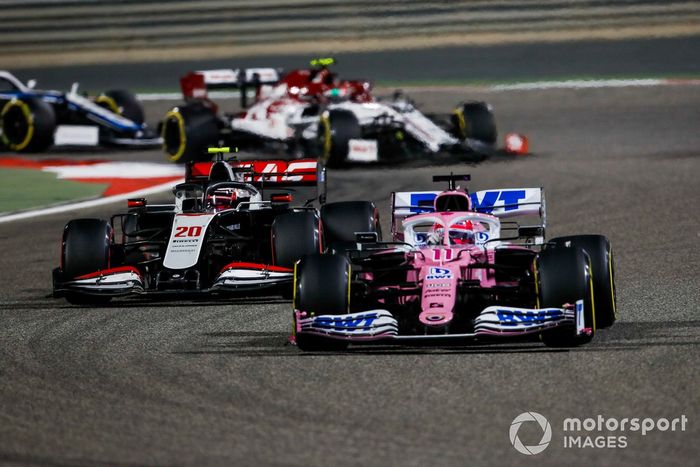 Sergio Pérez, Racing Point RP20, Kevin Magnussen, Haas VF-20, Antonio Giovinazzi, Alfa Romeo Racing C39