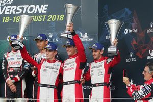 Podium: third place #3 Rebellion Racing Rebellion R-13: Mathias Beche, Gustavo Menezes, Thomas Laurent