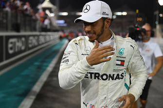 Winnaar Lewis Hamilton, Mercedes AMG F1 viert in Parc Ferme