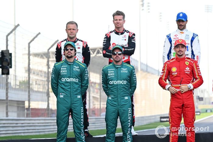 Kevin Magnussen, Haas F1 Team, Nico Hulkenberg, Haas F1 Team, Lance Stroll, Aston Martin F1 Team, Fernando Alonso, Aston Martin F1 Team, Daniel Ricciardo, Visa Cash App RB F1 Team, Yuki Tsunoda, Visa Cash App RB F1 Team, Charles Leclerc, Scuderia Ferrari, Carlos Sainz, Scuderia Ferrari 