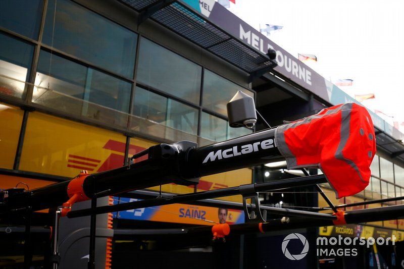 The McLaren gantry over the pitbox