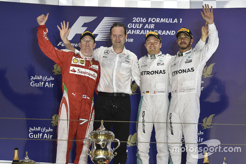2016 - 1. Nico Rosberg 2. Kimi Räikkönen 3. Lewis Hamilton