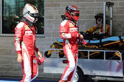 Sebastian Vettel, Ferrari y Kimi Raikkonen, Ferrari ien parc ferme