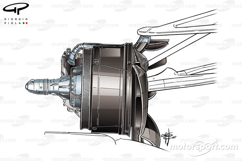 Écope de frein de la Mercedes F1 W08 au GP du Canada