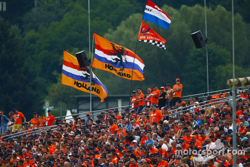 A large Dutch fan contingent present to support Max Verstappen, Red Bull Racing