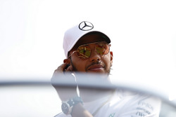 Lewis Hamilton, Mercedes AMG F1, in the drivers parade