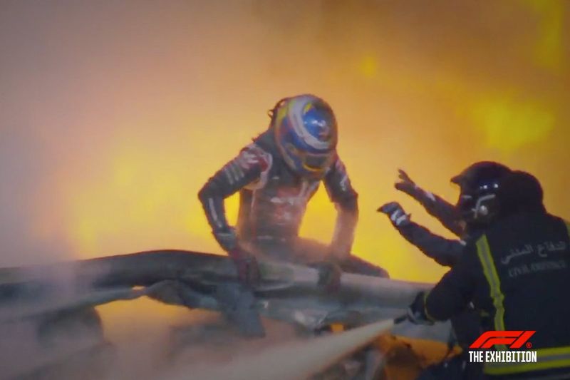 El coche de Romain Grosjean de su accidente de 2020